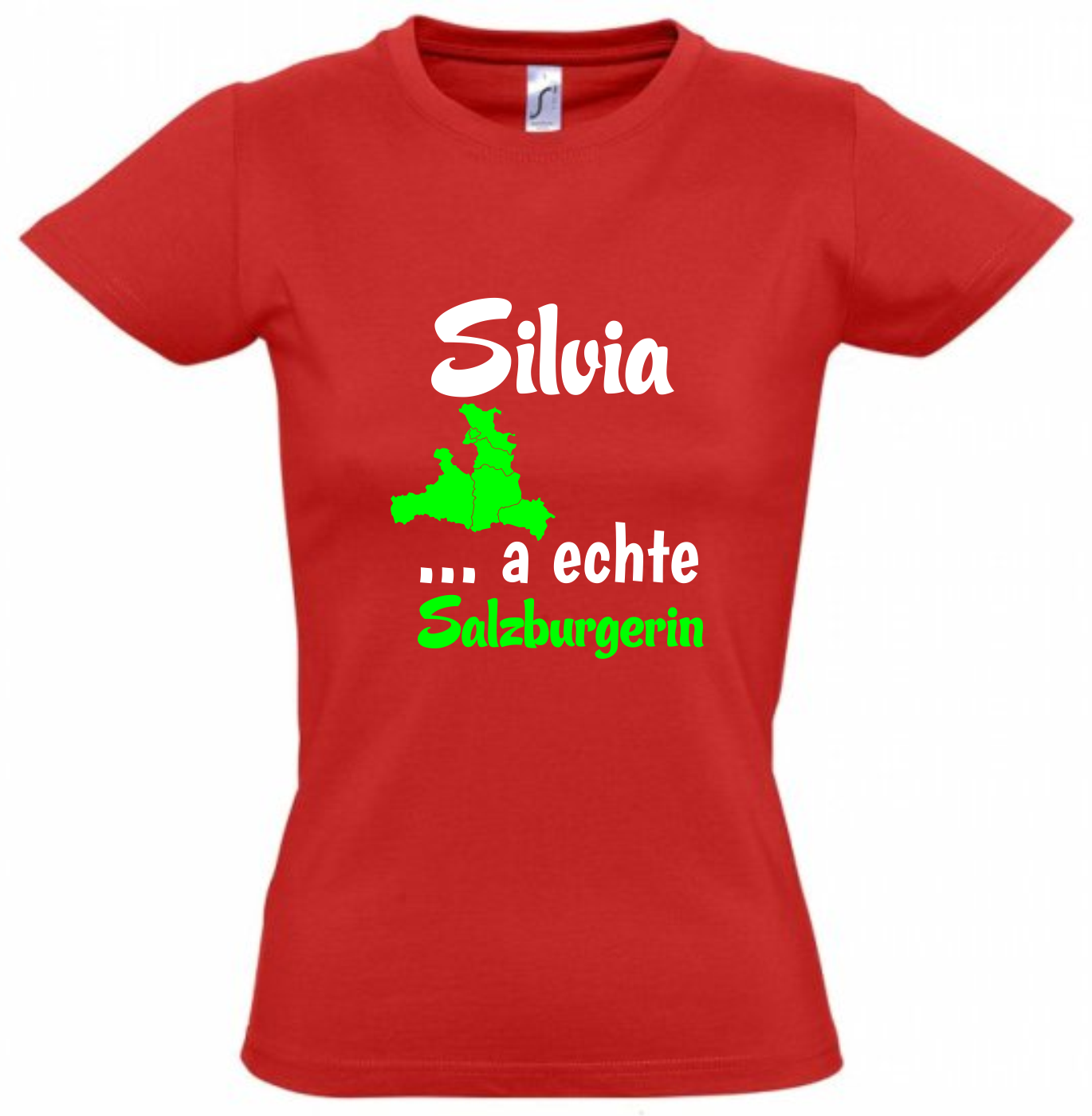 T-Shirt mit Namen - Salzburg T-Shirt personalisiert Damen - zum Schließen ins Bild klicken